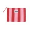 Toilettasje brede strepen | Rood roze