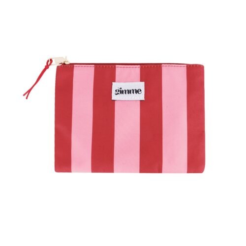 Toilettasje brede strepen | Rood roze